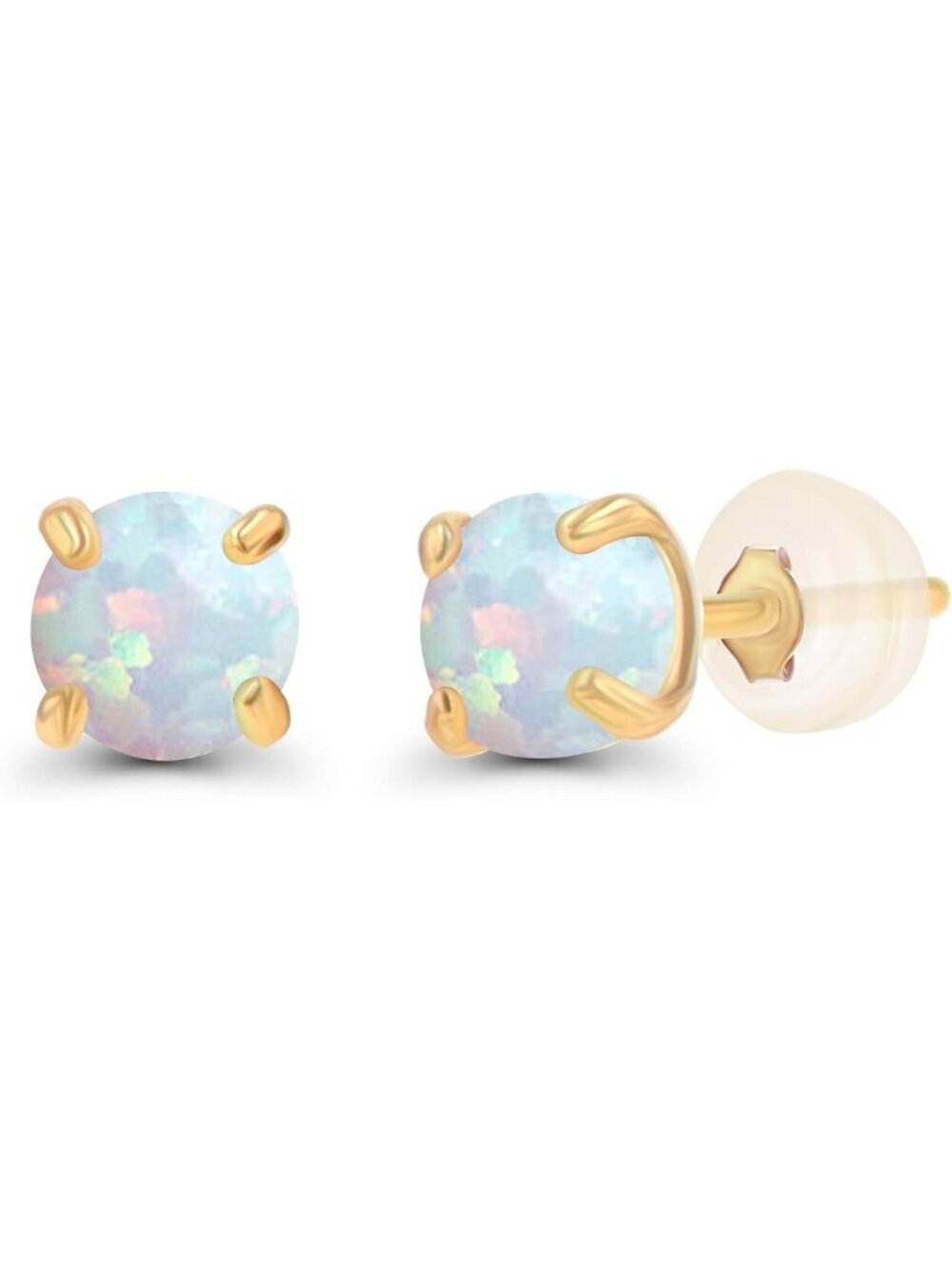3mm Round Genuine Gemstone Birthstone Stud Earrings in Solid 925 Sterling Silver